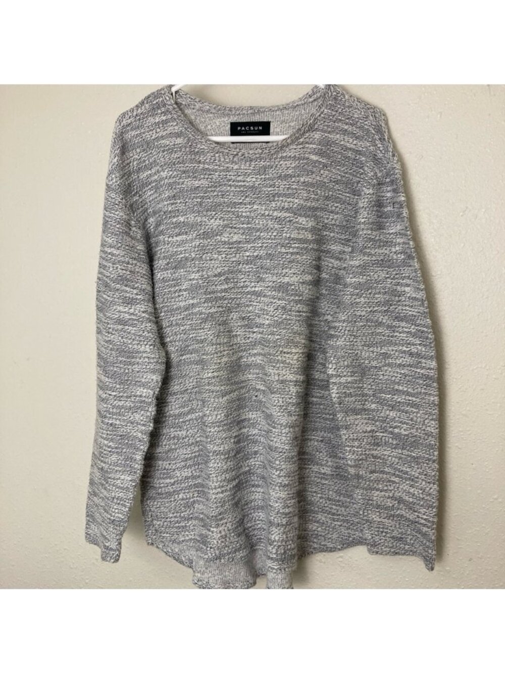 Pacsun Sweater  Woman Gray Knit 100% Cotton Longer Fit Size L